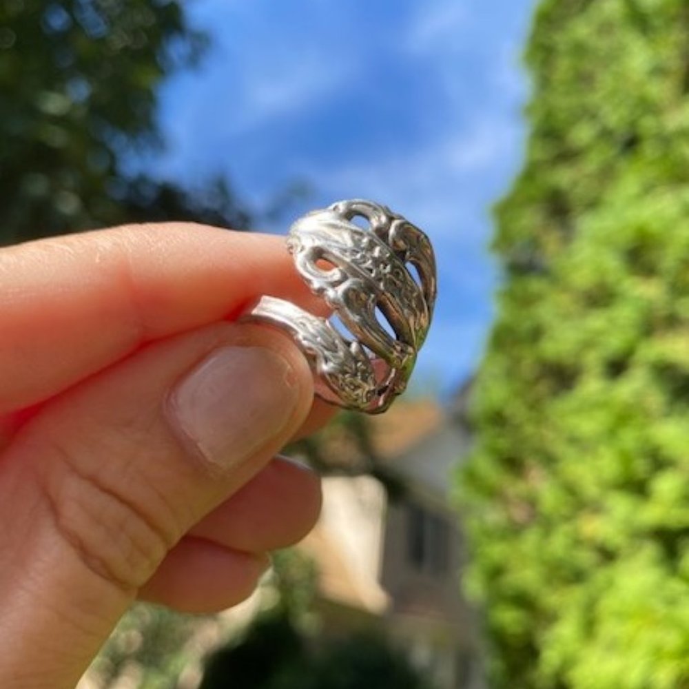 VTG CELLINA Sterling Wrap Spoon RING - Picture 4 of 11